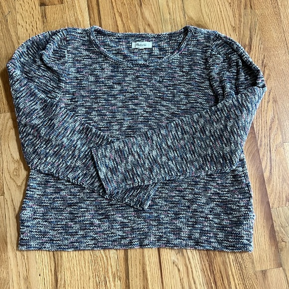 Madewell Pleated Sleeve Crop Sweater, Size Large - Picture 2 of 8
